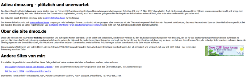 dmoz abschied