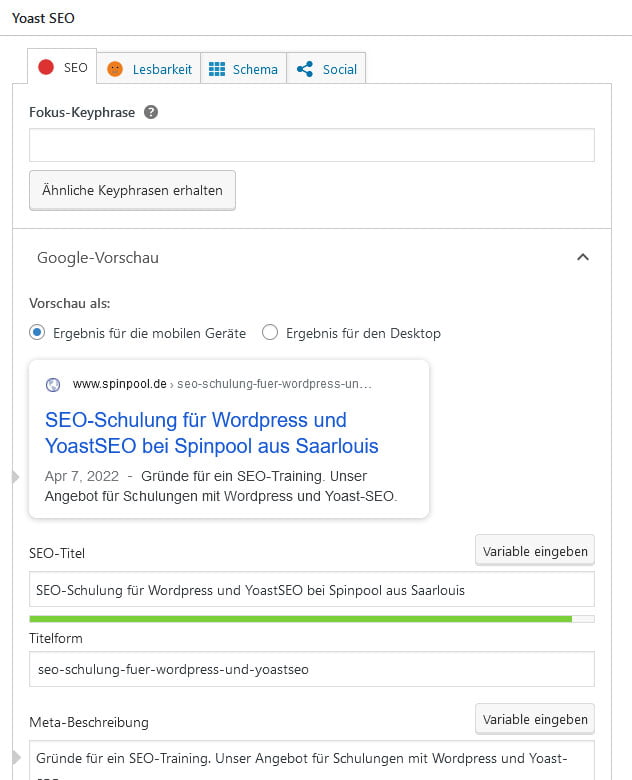 yoast seo manuelle optimierung